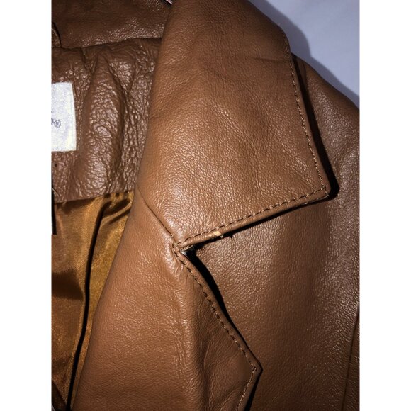 Chadwick's Brown Genuine Leather Jacket SIZE 4P NWT - Picture 4 of 14